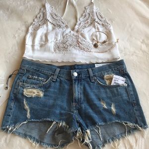 🧿RAG & BONE RIPPED JEAN SHORTS💙
